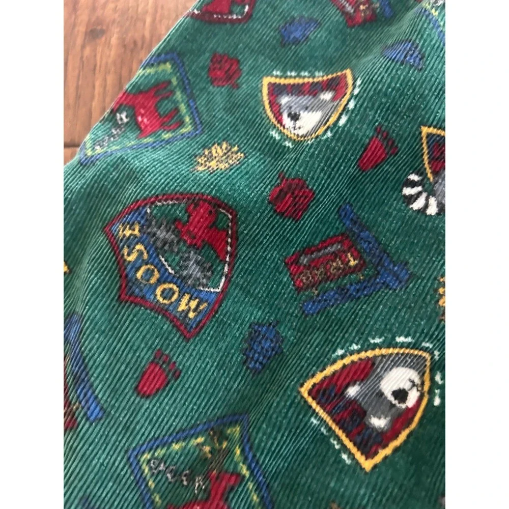 Vintage Baby Bgosh OshKosh Green Corduroy Woodland Animal Overalls 24M Made USA